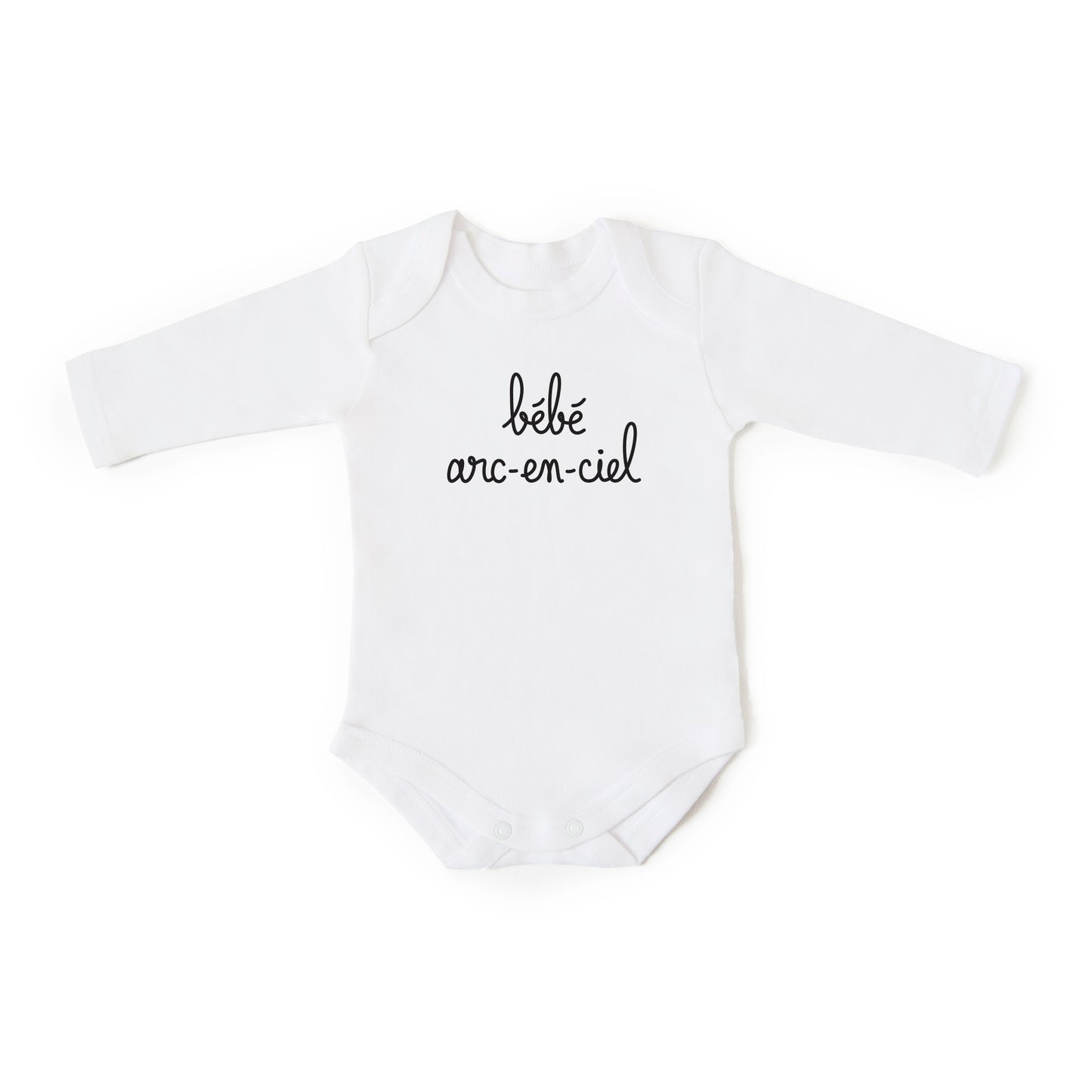 Cache-couche BÉBÉ ARC-EN-CIEL blanc à manches longues
