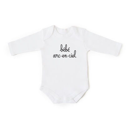 Cache-couche BÉBÉ ARC-EN-CIEL blanc à manches longues
