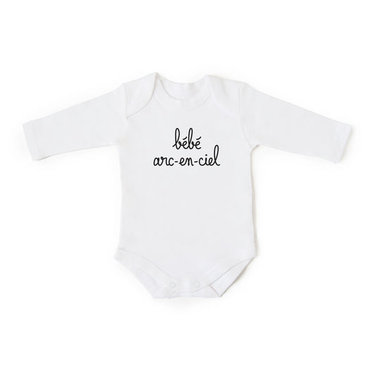 Cache-couche BÉBÉ ARC-EN-CIEL blanc à manches longues