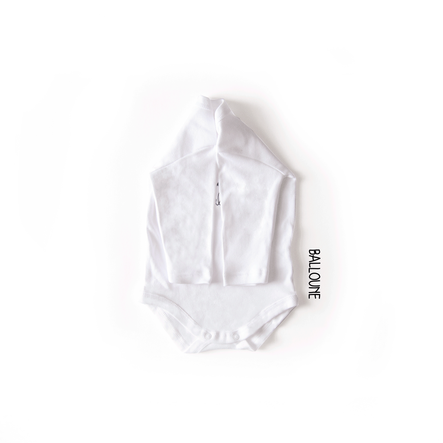 Cache-couche BONJOUR BONHEUR blanc à manches longues