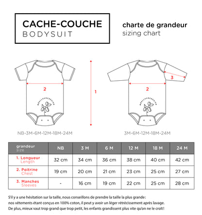 Cache-couche BONJOUR BONHEUR blanc à manches longues