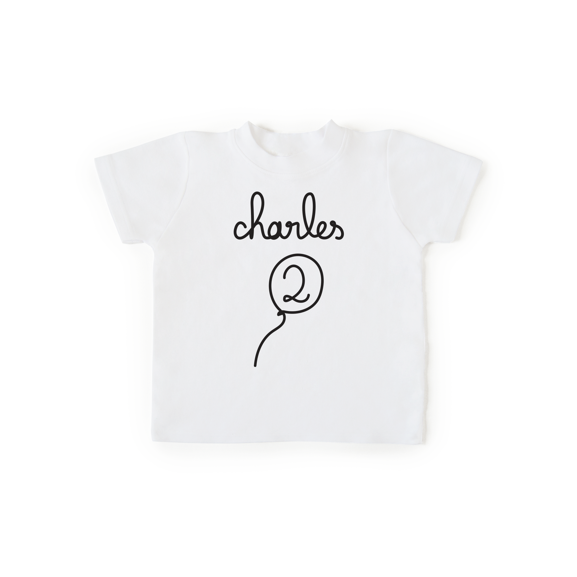T-shirt ANNIVERSAIRE 2 ans, personnalisé - blanc à manches courtes