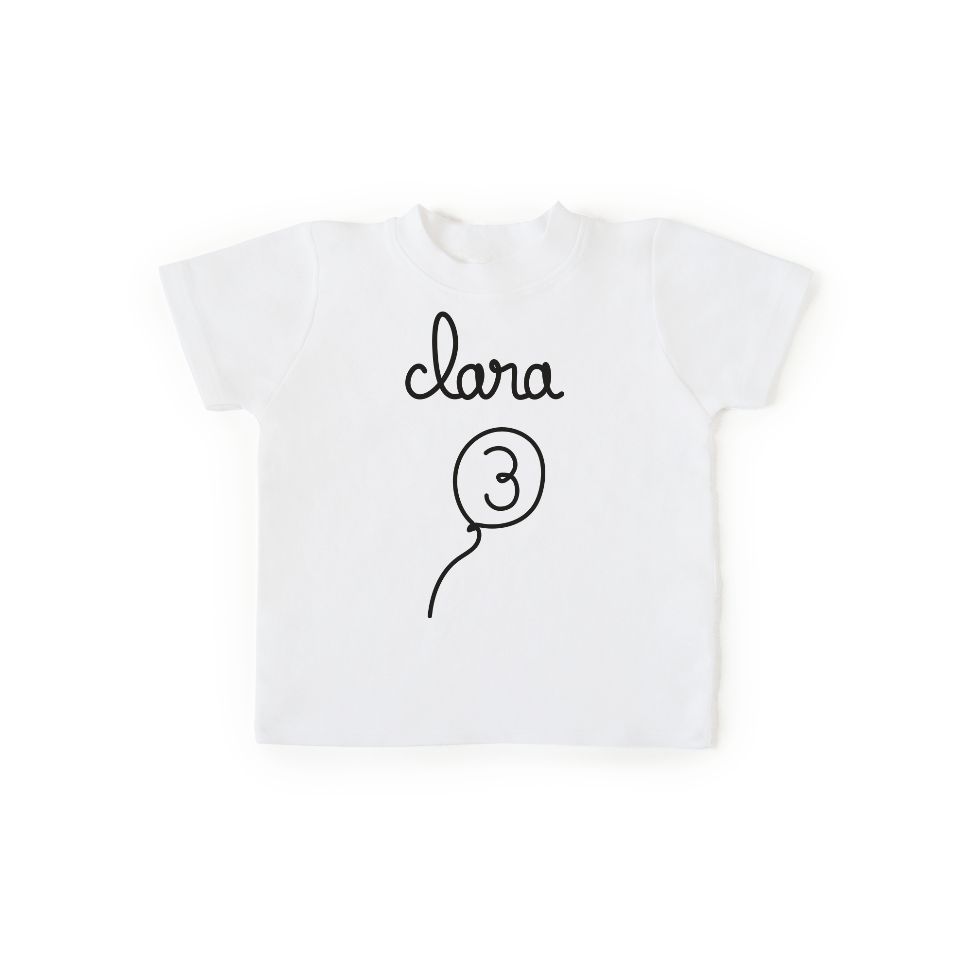 T-shirt ANNIVERSAIRE 3 ans, personnalisé - blanc à manches courtes