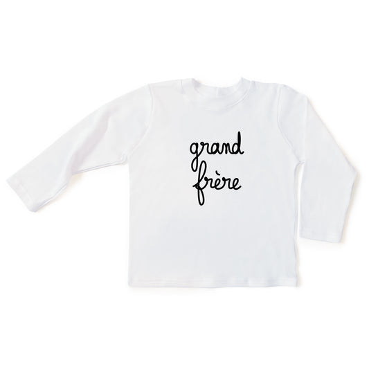T-shirt GRAND FRÈRE blanc à manches longues