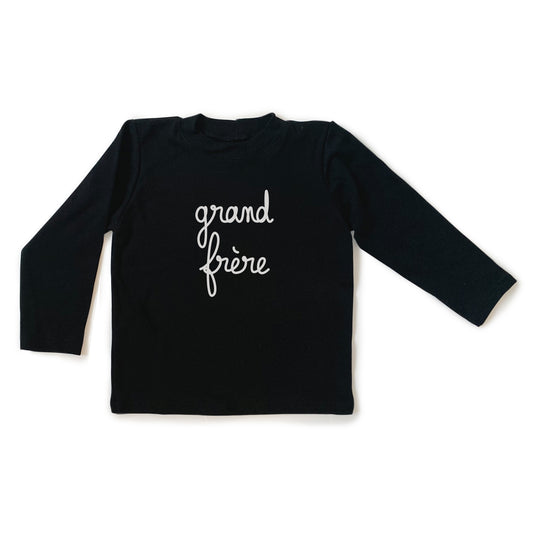 T-shirt GRAND FRÈRE noir à manches longues